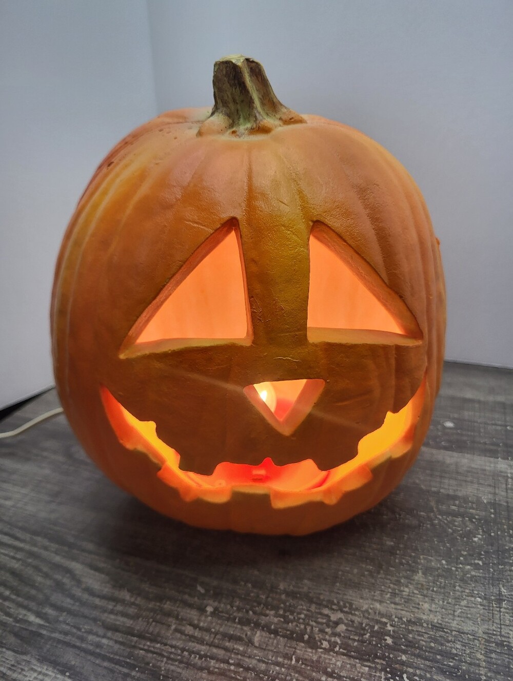 Trendmasters Vintage Light Up Halloween Foam Blow Mold Pumpkin Jack O Lantern